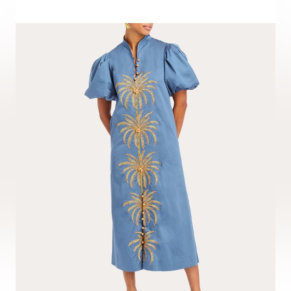 Mestiza - Elliana Embroidered Cotton Poplin Midi Dress